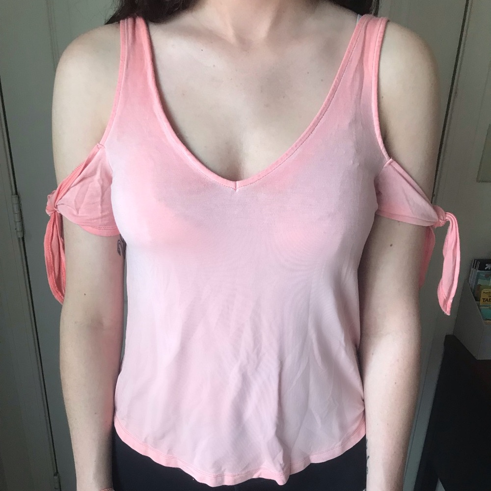 Coral off the shoulder tank top